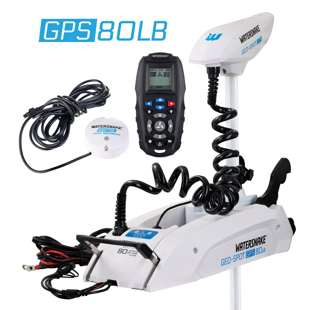 Watersnake Geo-Spot GPS 80lb 78" Epoxy Shaft Electric Trolling Motor Bow Mount